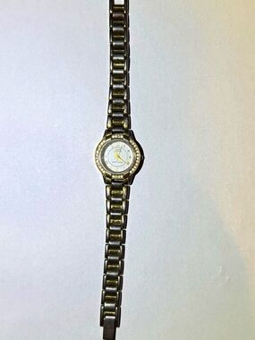 Anne Klein Gold-Tone Crystal Accent Bracelet Watch